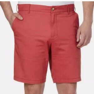 NWOT Izod Men's Size 32 x9.5 Saltwater Stretch Chino Shorts Red Cotton Blend
